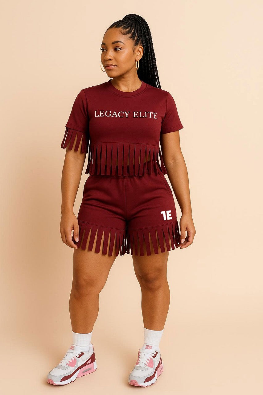 LE Fringed Short Set