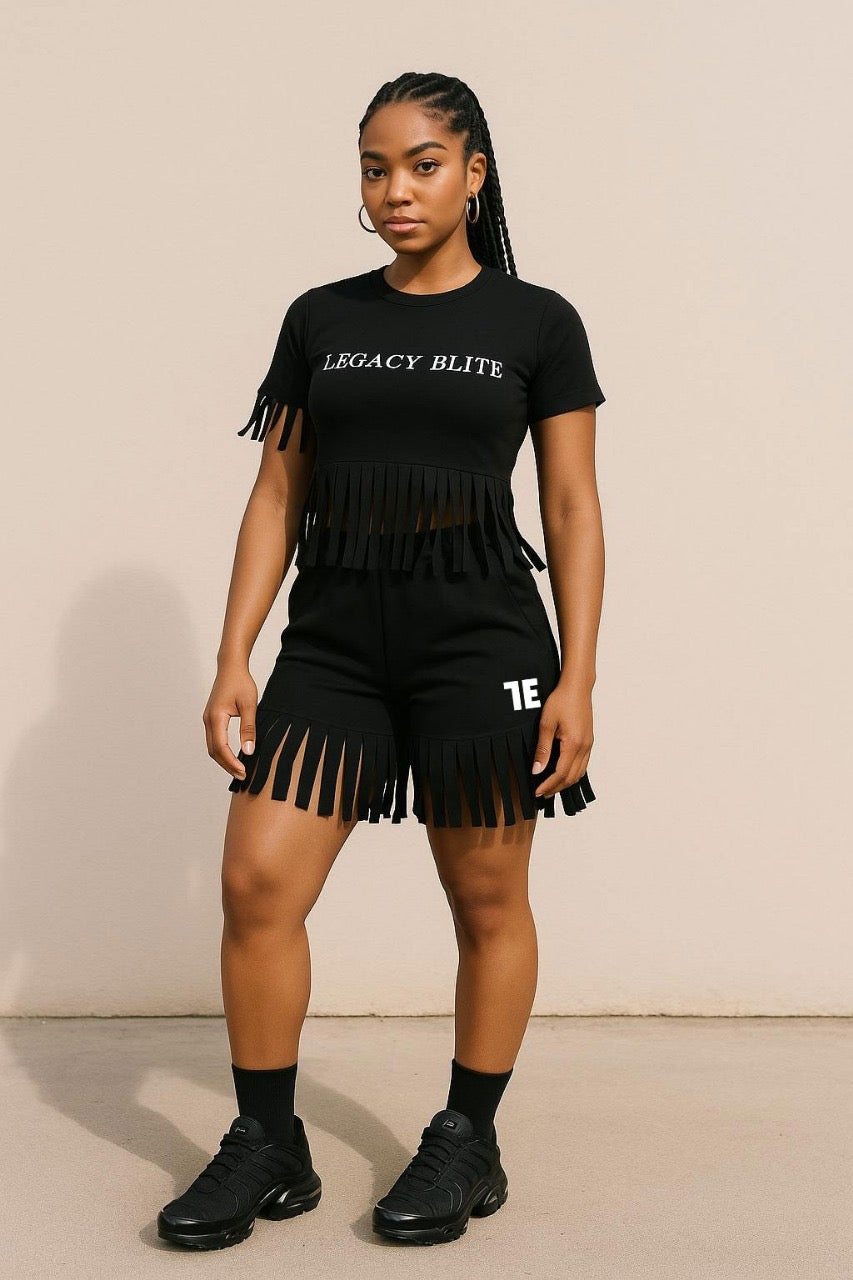 LE Fringed Short Set