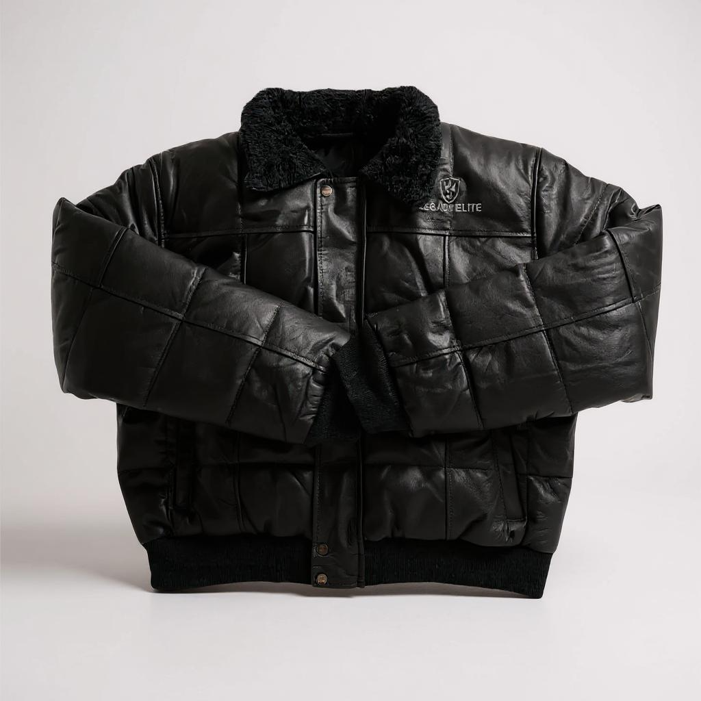 LE Womens Leather Bomber