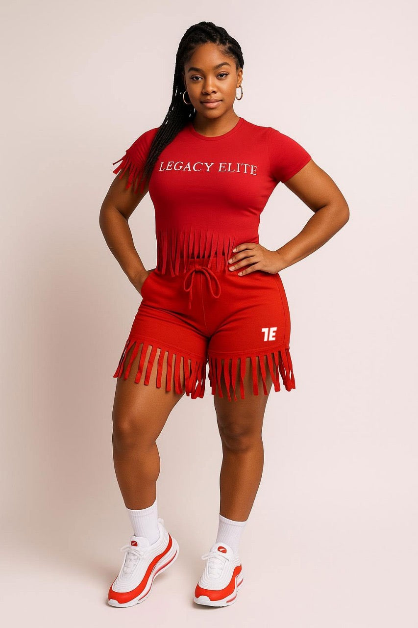 LE Fringed Short Set